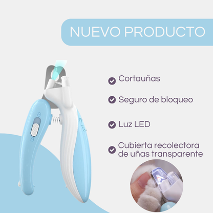 Cortauñas Profesional con Luz LED para Mascotas | Corte Seguro, Preciso y Sin Estrés