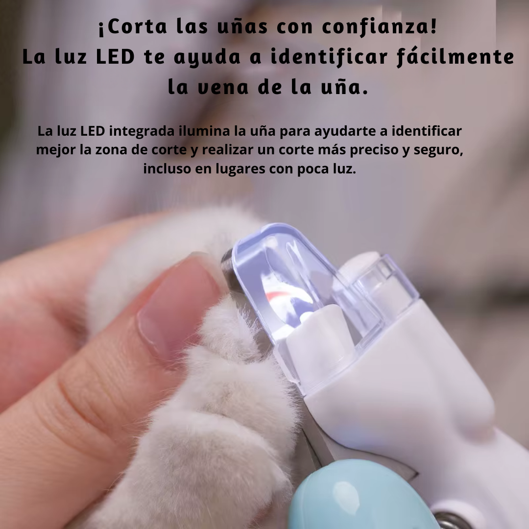Cortauñas Profesional con Luz LED para Mascotas | Corte Seguro, Preciso y Sin Estrés
